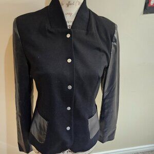 Black 3 pc suit w. faux leather accents